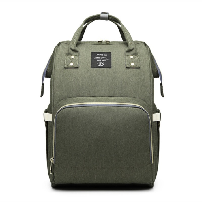 Rucsac Multifunctional pentru Mamici, Flippy, din Panza Oxford, Compartimentare Multipla, Impermeabil, 43 x 18 x 26 cm, Verde Army [1]