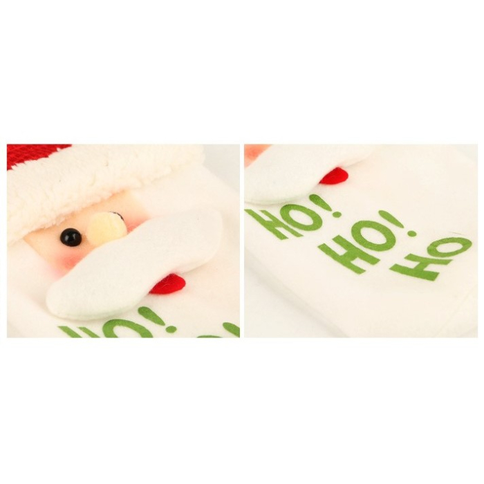 Saculet de Craciun pentru Sticla de Bautura, Flippy, Model Mos Craciun Accesorizat, Tematica Petrecere de Craciun, Marime Universala, 13x28 cm, Rosu [3]