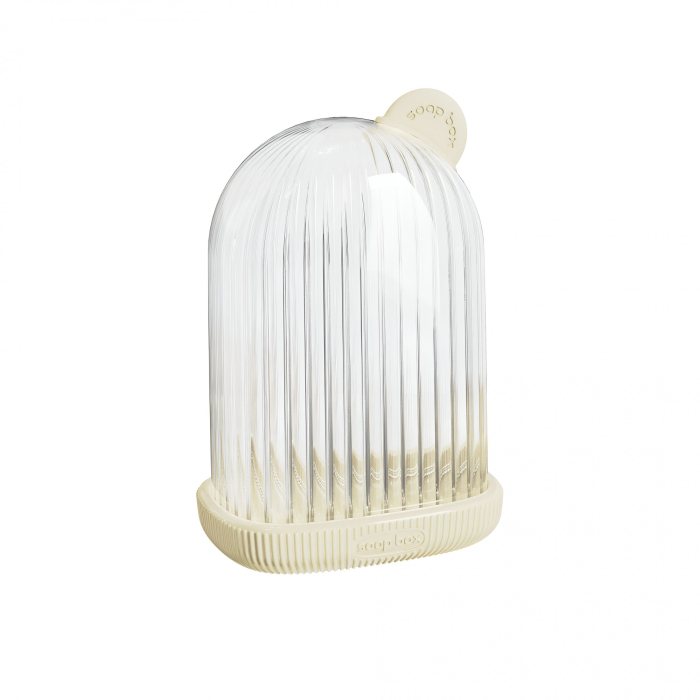 Sapuniera de Calatorie , Suport pentru Sapun cu Scurgere a Apei, Recipient cu Capac Depozitare, Savoniera pentru Baie, 12.6x6.1x8.4cm, Crem [4]