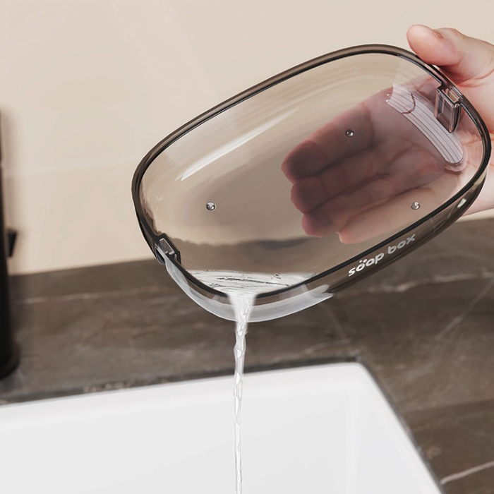 Savoniera , Pentru Blat, PET, Scurgere Optima, din Plastic, 13 x 9 x 4 cm, Gri [3]