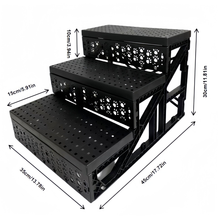 Scara pentru Animale de Companie,  , Universal, Detasabil, 3 Trepte, 45x35x30 cm, Gri [9]