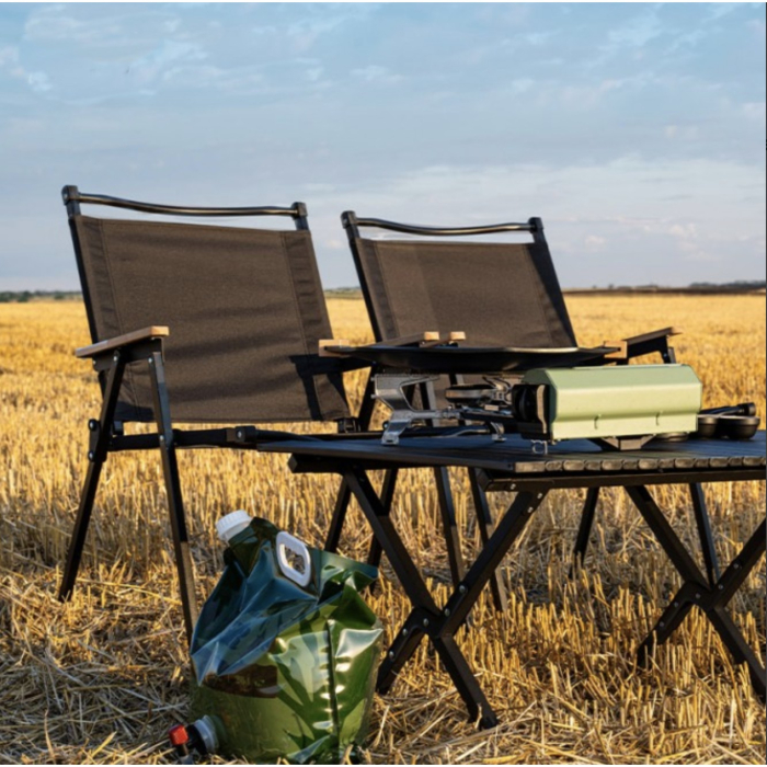 Scaun camping, Aluminiu, Pliabila, Flippy, 52 x 53 x 80 cm, Negru [2]