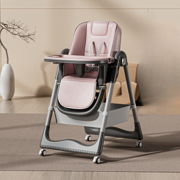 Scaun de Masa pentru Bebelusi si Copii, Flippy, 2 Tavite si Husa Detasabile, Multifuncțional, Stabil, Centura de Siguranta, Inaltime Ajustabila, Spatar Reglabil Moale, Cos de Depozitare, 100x50x80cm,  [3]