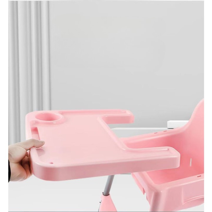 Scaun de masa telescopic pentru bebelusi si copii, Flippy, cu Suport picioare si Centura de siguranta, reglabil pe inaltime, Varsta 6-32 luni, Roz [7]