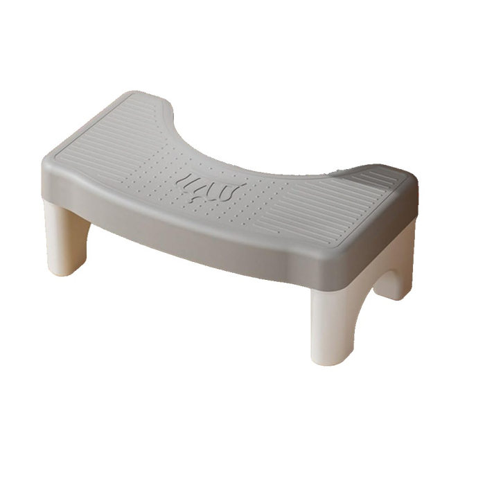 Scaunel WC , Tratament Impotriva Hemoroizilor si Constipatiei, Scaun Inaltator WC Copii, Suport Picioare WC, Taburet Inaltator Pozitia Corecta Ghemuit Pe WC, Plastic Rezistent, 17x22x38 cm, Gri [1]