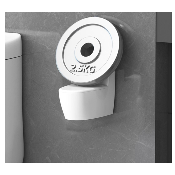 Scrumiera creativa Flippy, Forma de Toaleta, Capac Alb , Material ABS si Otel Inoxidabil, 12.5 x 10 x 8 cm, Fixare prin Lipire sau De Sine Statator, pentru Baie, Camera, Bucatarie, Balcon, Alb, model  [4]