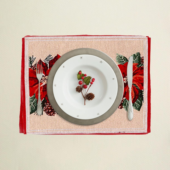 Servet pentru Masa, Flippy, Model Craciunite, Tematica Craciun, 43 x 34 cm, Rosu [5]