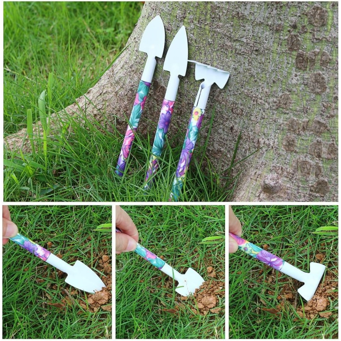Set 10 accesorii pentru gradinarit Flippy, geanta depozitare inclusa, otel inoxidabil, 37 x 28 cm, mov [8]