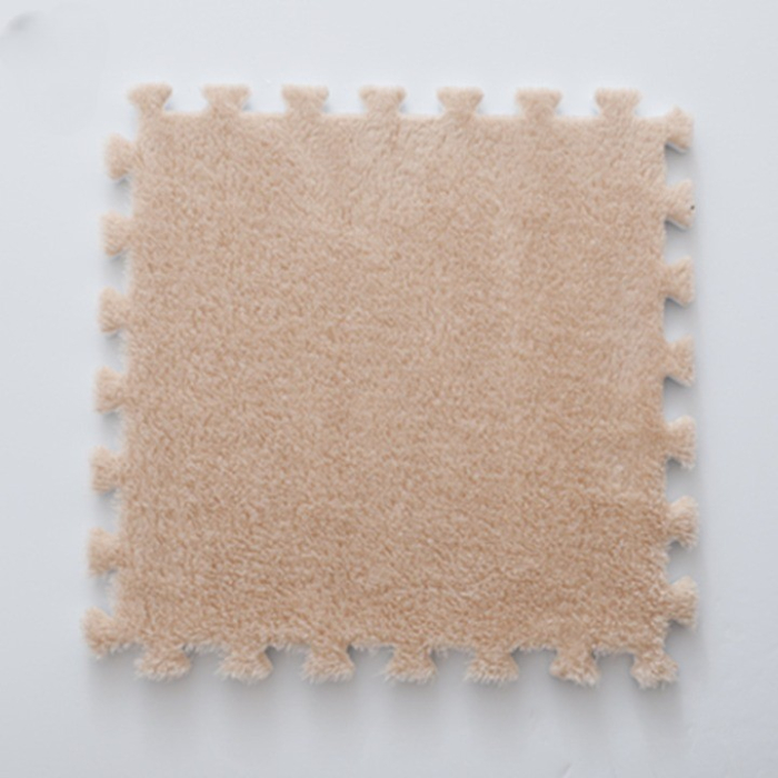 Set 10 Piese Covor tip Puzzle, Flippy, Spuma EVA, Pufos, 30 x 30 x 1 cm, Crem [5]