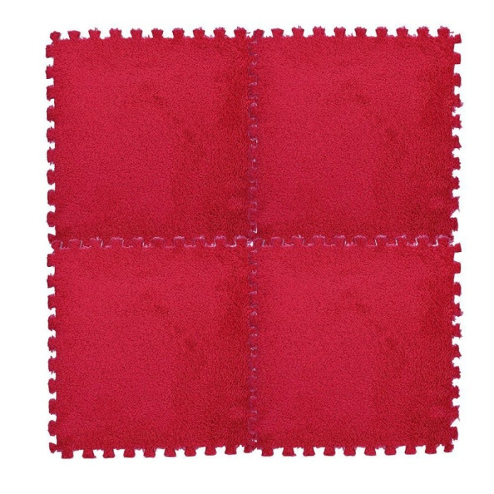 Set 10 Piese Covor tip Puzzle, Flippy, Spuma EVA, Pufos, 30 x 30 x 1 cm, Rosu [11]