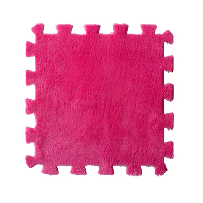 Set 10 Piese Covor tip Puzzle, Flippy, Spuma EVA, Pufos, 30 x 30 x 1 cm, Roz [1]