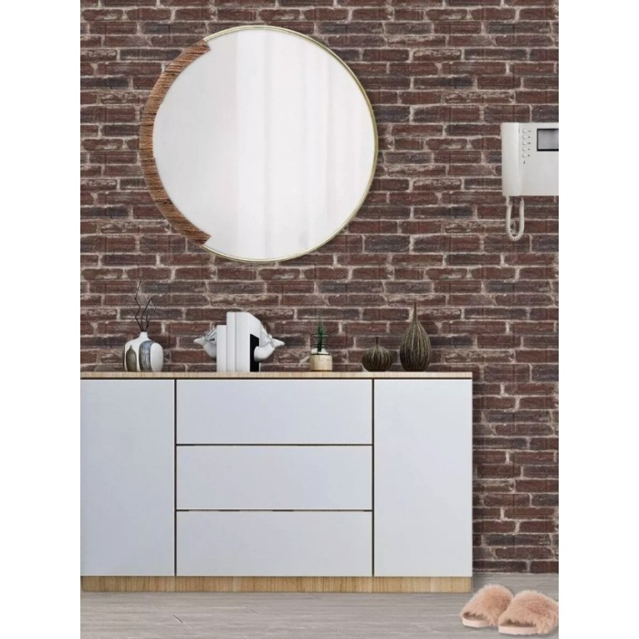 Set 10 Placi de Tapet, Flippy, Autoadezive, 70 x 77 cm, 4 mm Grosime, Suprafata Acoperita 5.3 mp, din PVC, Model Caramida Rosie, Caramiziu [5]