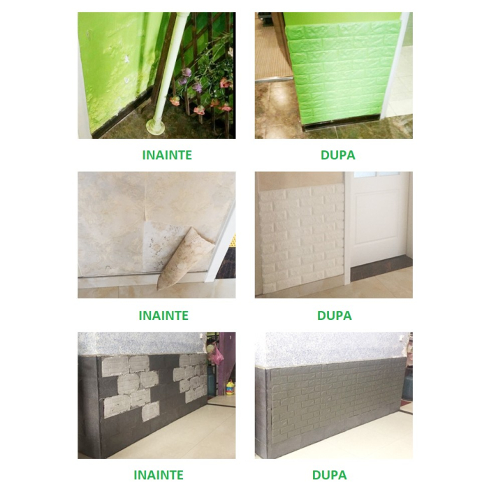 Set 10 Placi de Tapet, Flippy, Autoadezive, 70 x 77 cm, Suprafata Acoperita 5.3 mp, din PVC, Model Stelute Curcubeu, Alb [5]