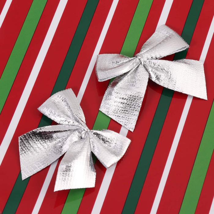 Set 12 Fundite pentru Brad, Flippy, 5.5 cm, din Poliester, Argintiu [2]