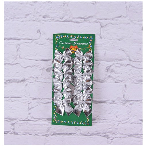 Set 12 Fundite pentru Brad, Flippy, 5.5 cm, din Poliester, Argintiu [4]