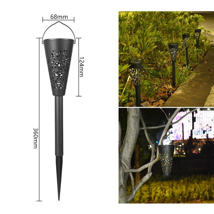 Set 12 Lampi Solare Led pentru Gradina, Flippy, Tip Torta, 36 x 6.8 cm, Buton On-Off, Lumina Alb Cald, Negru [10]