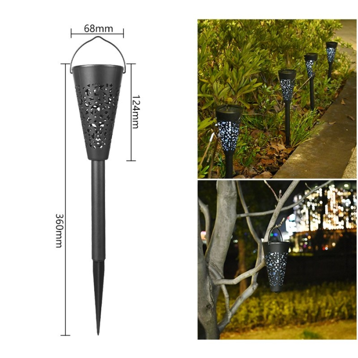 Set 12 Lampi Solare Led pentru Gradina, Flippy, Tip Torta, 36 x 6.8 cm, Buton On-Off, Lumina Alb Rece, Negru [9]