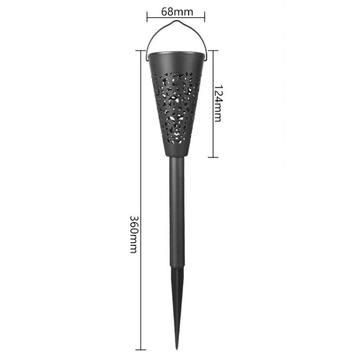 Set 12 Lampi Solare Led pentru Gradina, Flippy, Tip Torta, 36 x 6.8 cm, Buton On-Off, Lumina Multicolor, Negru [8]