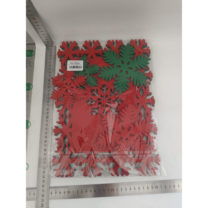 Set 12 Servete pentru Masa si Suporturi de Pahare/Tacamuri, Flippy, 4 Servete 25x35 cm, 4 Suporturi de 13x15 cm, 4 Suporturi de 9.3x10.5 cm, Verde-Rosu [1]