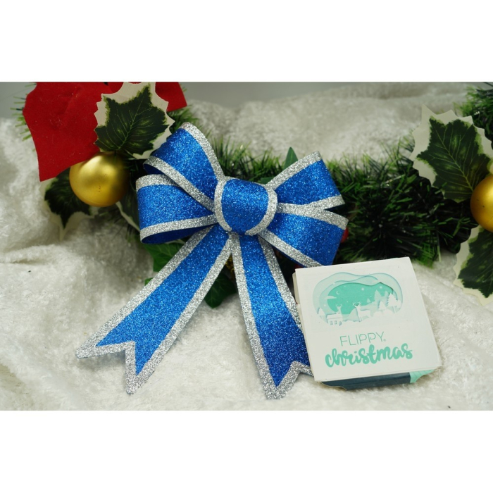 Set 2 fundite pentru brad, Albastre, cu margini argintii, 13 x 18 cm, PVC, Flippy [4]