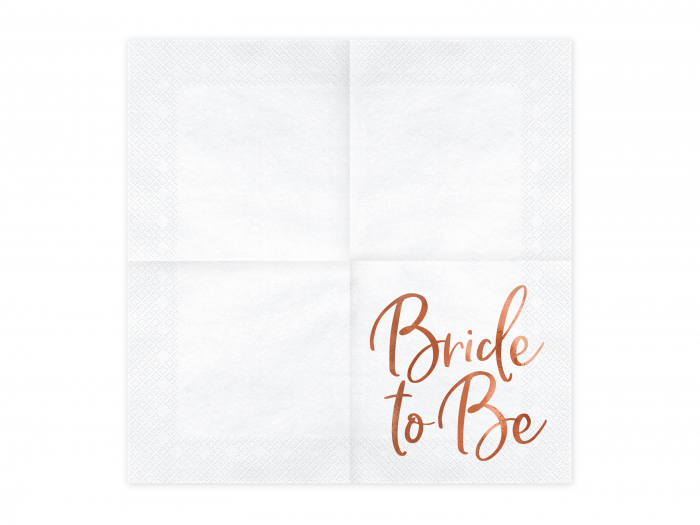 Set 20 servetele Bride to be, roz aurii, 33x33cm [3]