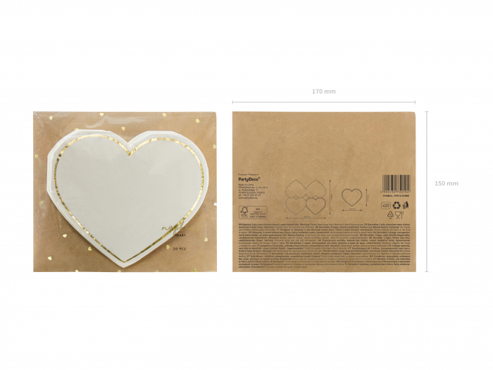 Set 20 servetele Inima, 14.5x12.5cm [2]