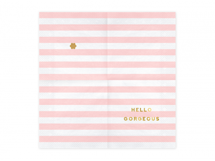 Set 20 servetele Yummy - Hello Gorgeous, roz deschis, 33x33cm [2]