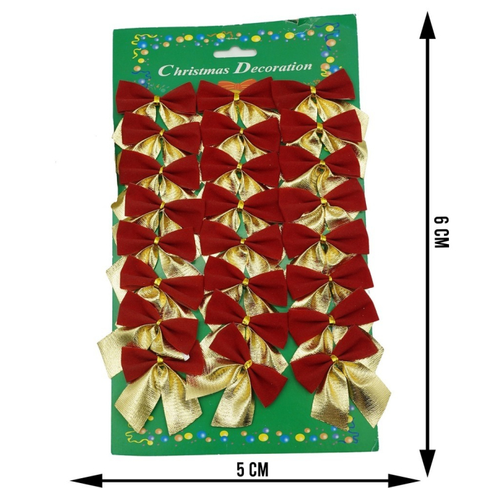 Set 24 fundite pentru brad, Rosii-Aurii , 5 x 6 cm, din poliester, Flippy [3]
