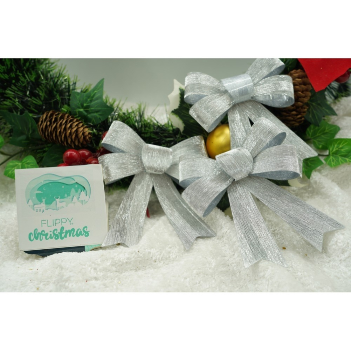 Set 3 fundite pentru brad, Argintii, 10 x 11 cm, din poliester, Flippy [4]