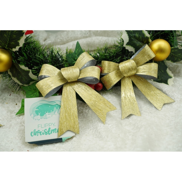 Set 3 fundite pentru brad, Aurii, 10 x 11 cm, din poliester, Flippy [5]