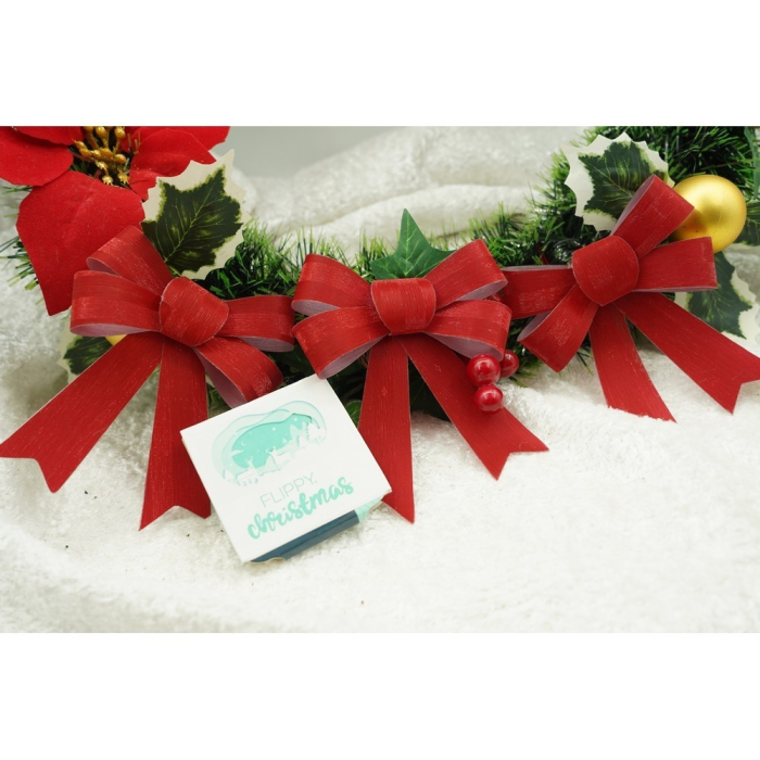 Set 3 fundite pentru brad, Rosii, 10 x 11 cm, din poliester, Flippy [2]