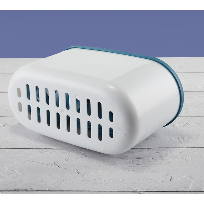 Set 3 Perii pentru Toaleta , din Silicon, Perie Zimtata, Cap Flexibil, Suport Adeziv pentru Montarea pe Perete, 39 x 19 x 9.8 cm, Albastru/Alb [5]