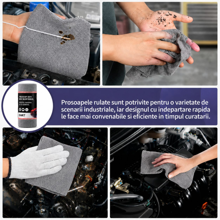 Set 30 Lavete din Microfibra, Flippy, pentru Curatare Auto si Suprafete, Absorbante si Reutilizabile, 30 x 30 cm, Gri [3]