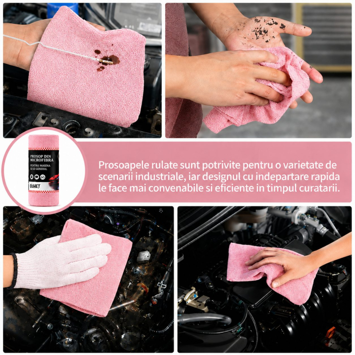 Set 30 Lavete din Microfibra, Flippy, pentru Curatare Auto si Suprafete, Absorbante si Reutilizabile, 30 x 30 cm, Roz [3]