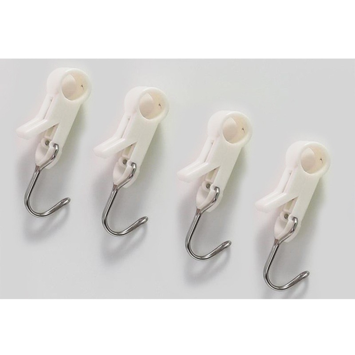 Set 4 Carlige Multifunctionale , Tubulare, Pentru Baie/Bucatarie, din ABS, 8.7 x 3.5 cm, Alb [5]