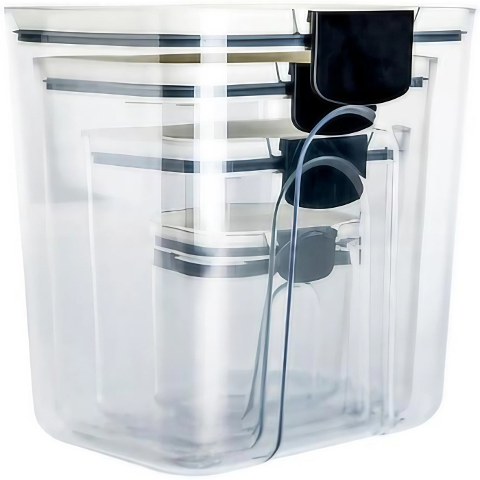 Set 4 Recipiente Depozitare Alimente,  Flippy, pentru Organizare Bucatarie, cu Inchidere Ermetica, Transparent, Plastic fara BPA, Compatibile cu Masina de Spalat Vase, Diferite Dimensiuni, 350 ml, 130 [9]