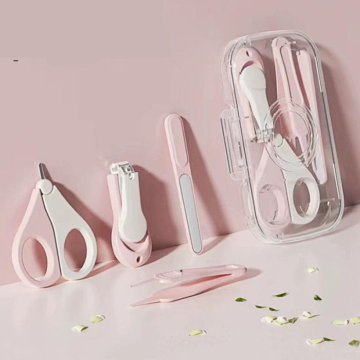 Set 4in1 de Ingrijire Unghii pentru Bebelusi, Flippy, Cutie de Depozitare Texturata, 0-6 Ani, 13.6x8x2 cm, Roz [2]