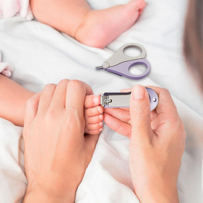 Set 4in1 de Ingrijire Unghii pentru Bebelusi, Flippy, Cutie de Depozitare Tip Cerb, 0-6 Ani, 11 x 6 x 11 cm, Mov [8]