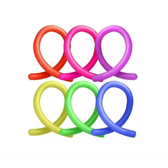 Set 6 Jucarie senzoriala superelastica 26cm-2m lungime, antistres, colorata Stretchy string fidget, Flippy, Multicolor [7]