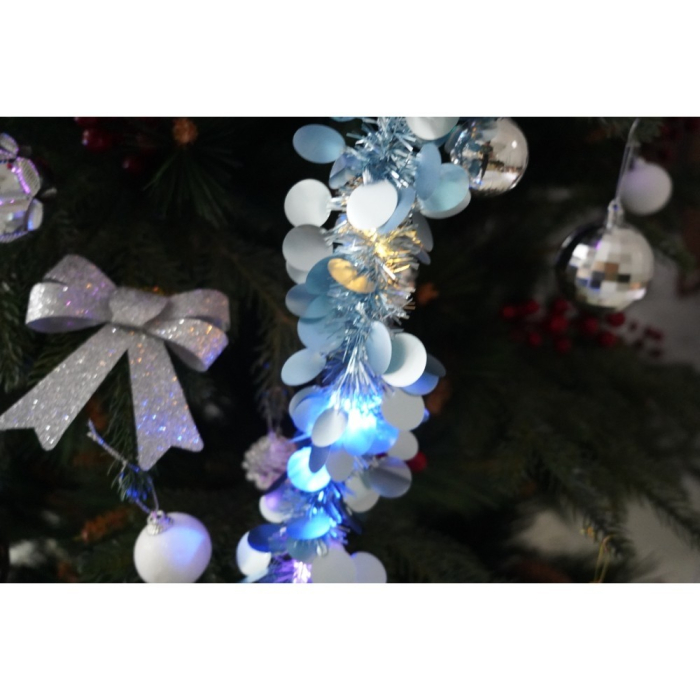 Set brad artificial de Craciun si elemente decorative, decorat cu conuri pin rosii, pentru interior/exterior, inaltime 210 cm, diametru 142 cm, 767 ramuri, Flippy, verde, suport metalic inclus [5]