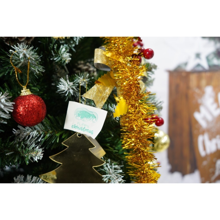 Set brad artificial de Craciun si elemente decorative, nins, decorat cu conuri pin rosii, inaltime 210 cm, diametru 106 cm, 643 ramuri, Flippy, verde, suport metalic inclus [5]