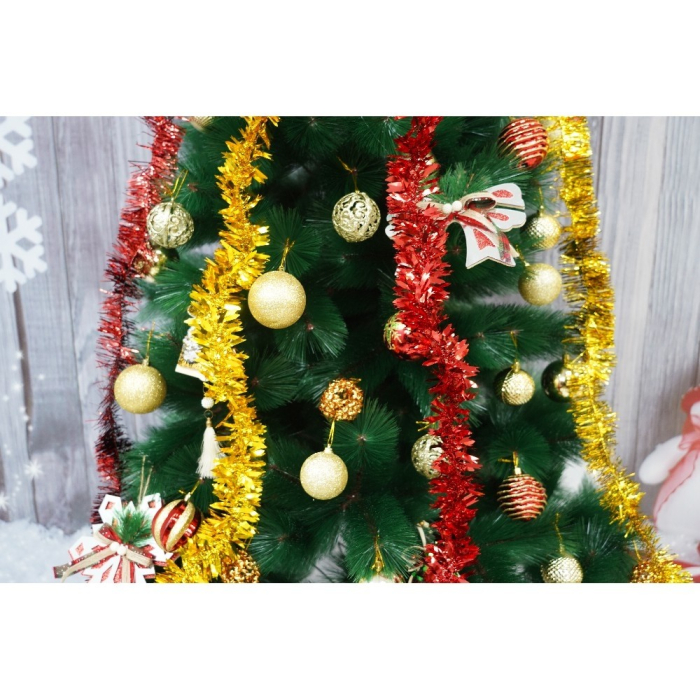 Set brad artificial de Craciun si elemente decorative tip pin, inaltime 210 cm, diametru 115 cm, 350 ramuri cu ace 3D 12 cm, Flippy, verde, suport metalic inclus [2]