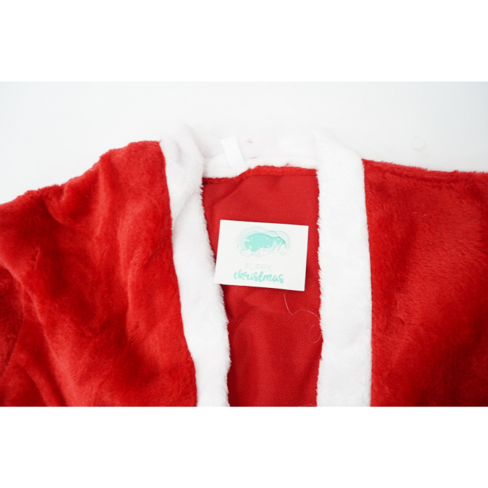 Set Costum de Mos Craciun, Flippy, rosu, pentru adulti, catifea, 4 piese [3]