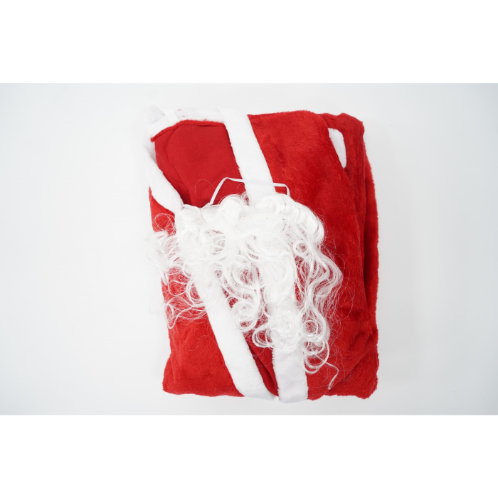 Set Costum de Mos Craciun, Flippy, rosu, pentru adulti, catifea, 4 piese [6]