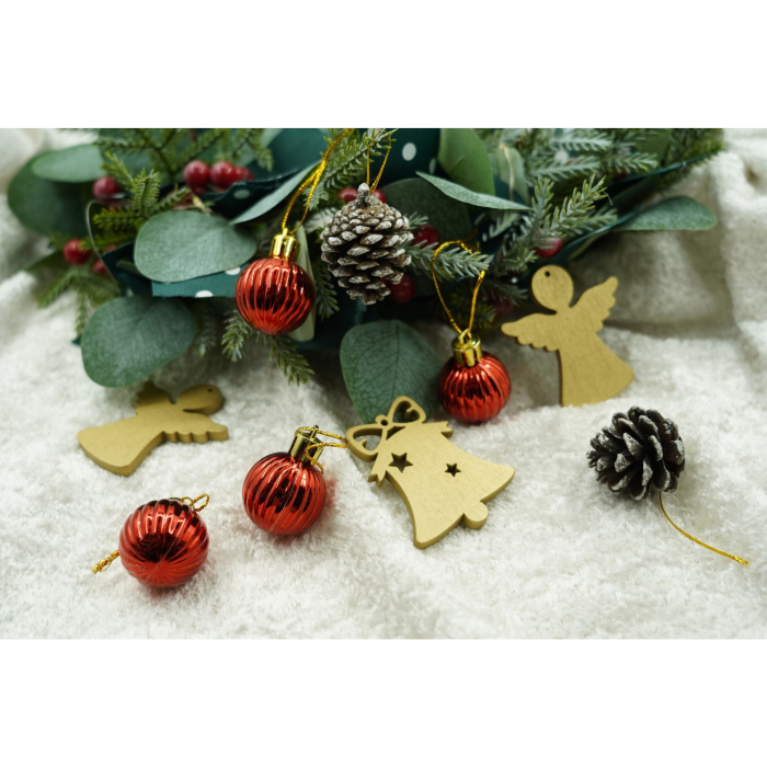 Set de 24 ornamente de brad, Flippy, de tip Glob, Multicolor, din polistiren, cu finisaj sclipitor , cutie  3  cm adancime x 20  cm lungime x 14  cm inaltime [2]