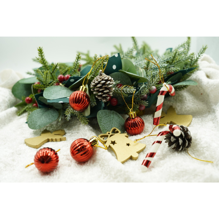 Set de 24 ornamente de brad, Flippy, de tip Glob, Multicolor, din polistiren, cu finisaj sclipitor , cutie  3  cm adancime x 20  cm lungime x 14  cm inaltime [3]