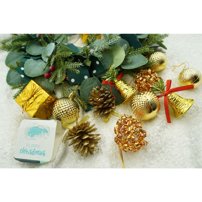 Set de 24 ornamente de brad, Flippy, de tip Glob, Multicolor, din polistiren, cu finisaj sclipitor , cutie  5  cm adancime x 29  cm lungime x 19  cm inaltime [3]