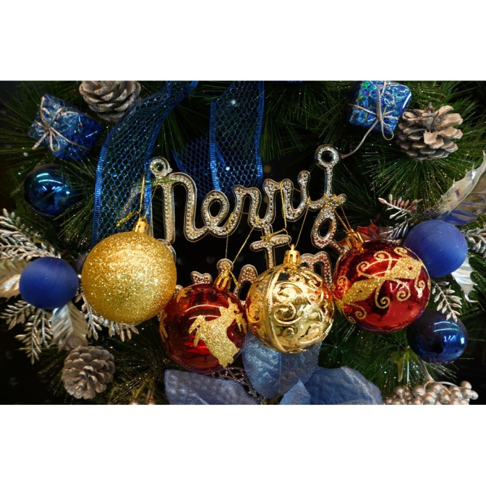 Set de 24 ornamente de brad, Flippy, de tip Glob, Rosu/ Auriu, cu ø de 6 cm, din plastic, cu finisaj sclipitor , cutie  14  cm lungime x 32  cm inaltime x 14  cm adancime [9]