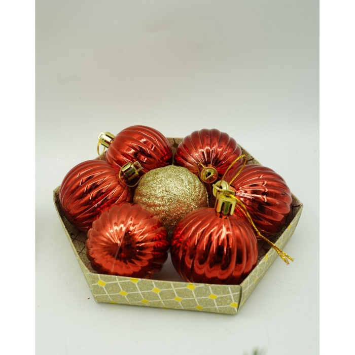 Set de 35 ornamente de brad, Flippy, de tip Glob, Multicolor, din polistiren, cu finisaj sclipitor , cutie  14  cm adancime x 23  cm inaltime x 14  cm lungime) [10]