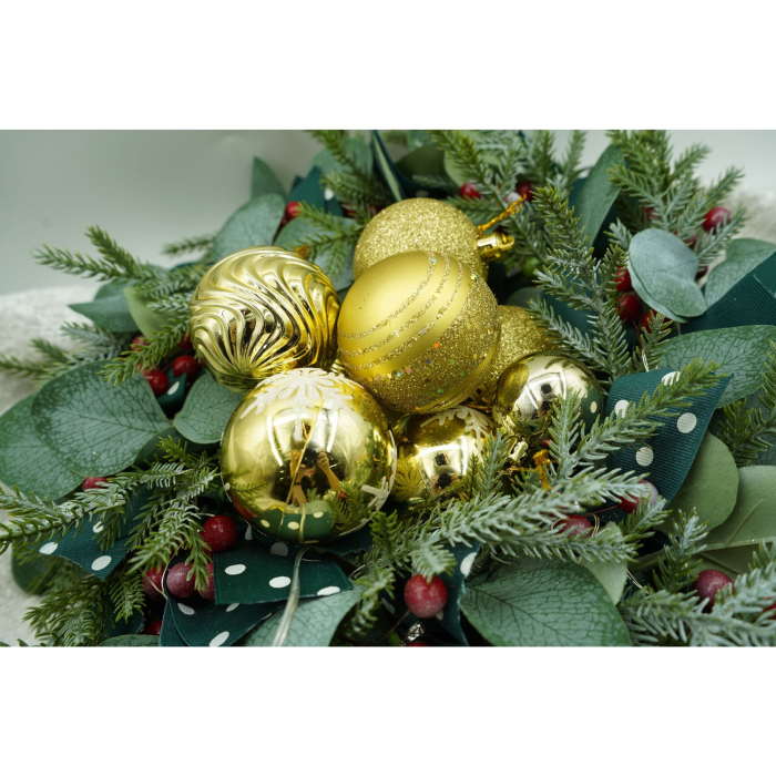 Set de 36 ornamente de brad, Flippy, de tip Glob, Auriu, cu ø de 6 cm, din plastic, cu finisaj sclipitor , cutie  14  cm lungime x 32  cm inaltime x 14  cm adancime [4]